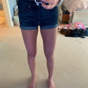 Dark wash jean shorts